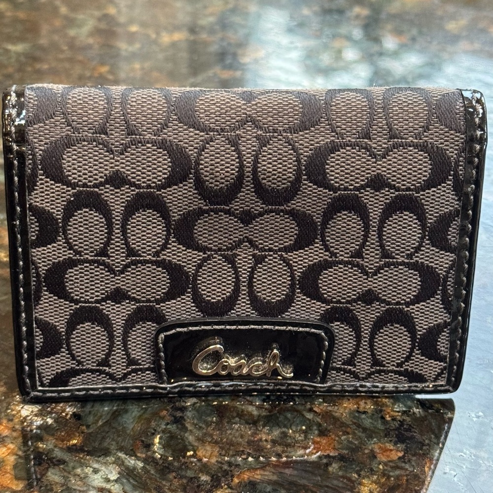 Coach Black and Gray Card Holder